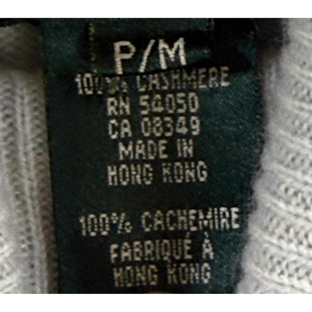 Lauren Ralph Lauren Petite M Seafoam 100% Cashmere Turtleneck Sweater Classic - Picture 10 of 10